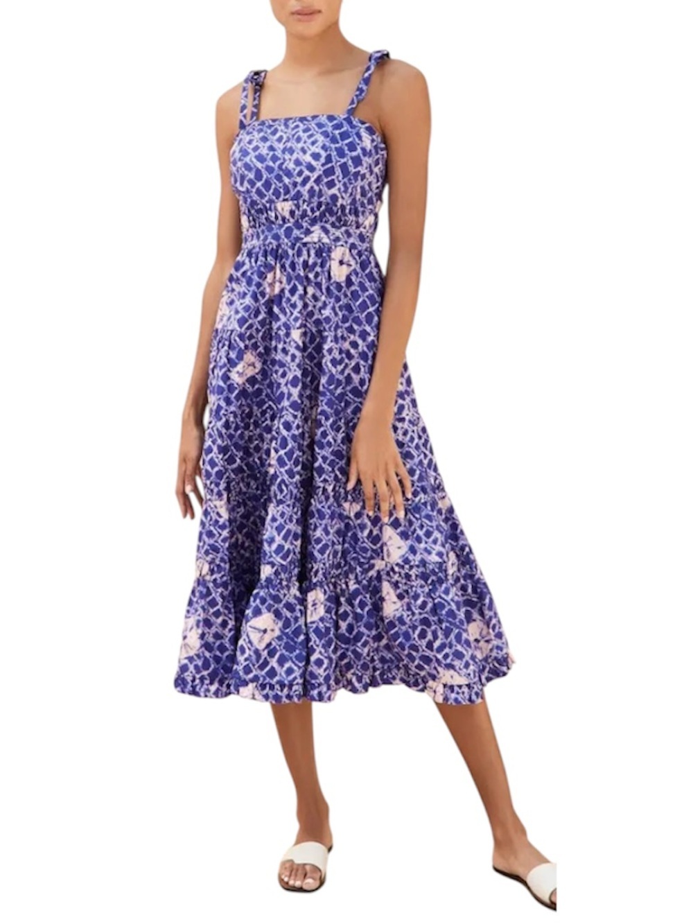 ULLA JOHNSON Women’s Eryn Blue Floral Midi Dress